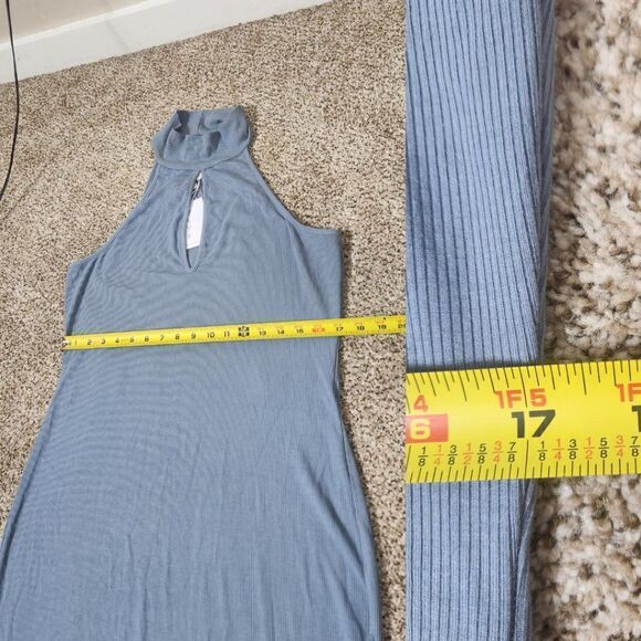 Wayf Mock Neck Midi Halter Dress Size XL Slate - Picture 9 of 13